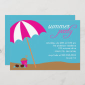 Invitations de fête d'anniversaire de plage (Devant / Derrière)