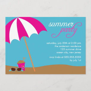 Invitations de fête d'anniversaire de plage