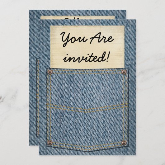 Invitations de fête d'anniversaire de poche de (Devant / Derrière)