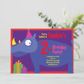 Invitations de fête d'anniversaire de Rhino Animal (Debout devant)
