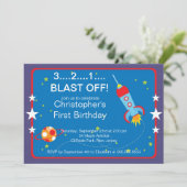 Invitations de fête d'anniversaire de Rocket (Debout devant)