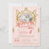 Invitations de fête d'anniversaire de rose et de (Devant)