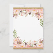 Invitations de fête d'anniversaire de rose et d'or (Dos)