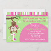 Invitations de fête d'anniversaire de singe (Devant)