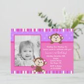 Invitations de fête d'anniversaire de singe (Debout devant)