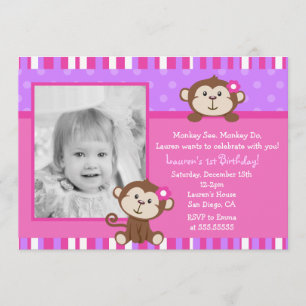 Invitations de fête d'anniversaire de singe