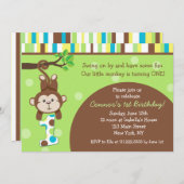 Invitations de fête d'anniversaire de singe (Devant / Derrière)