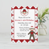 Invitations de fête d'anniversaire de singe de (Debout devant)