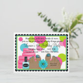 Invitations de fête d'anniversaire de spa (Debout devant)