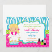 Invitations de fête d'anniversaire de spa (Devant / Derrière)