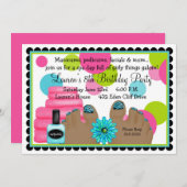 Invitations de fête d'anniversaire de spa (Devant / Derrière)