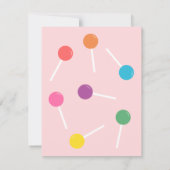 Invitations de fête d'anniversaire de sucrerie de (Dos)