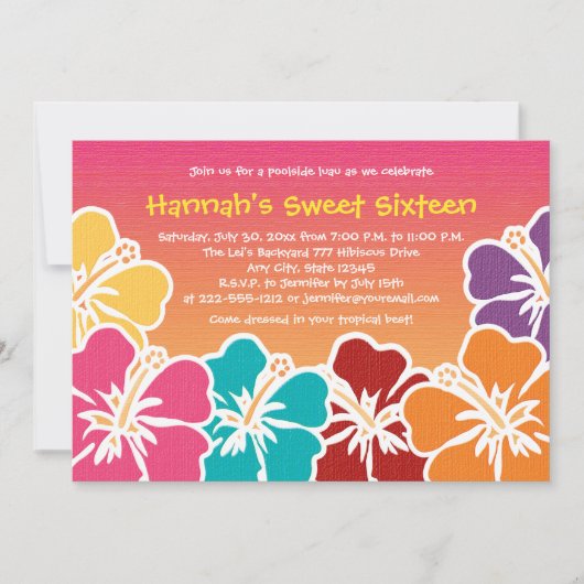 Invitations de fête d'anniversaire de sweet (Devant)