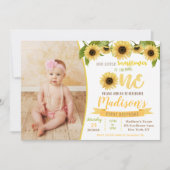 Invitations de fête d'anniversaire de tournesol (Devant)