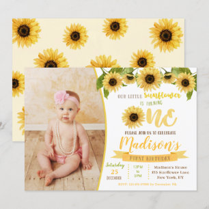 Invitations de fête d'anniversaire de tournesol