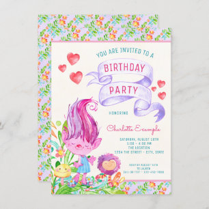 Invitations de fête d'anniversaire de Troll