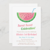 Invitations de fête d'anniversaire de Watercolor W (Devant / Derrière)