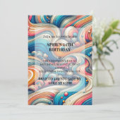 Invitations de fête d'anniversaire de Wavy Art Abs (Debout devant)