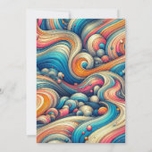 Invitations de fête d'anniversaire de Wavy Art Abs (Dos)