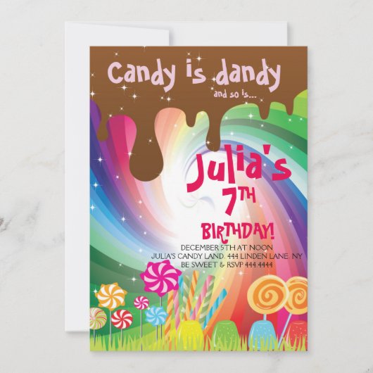 Invitations de fête d'anniversaire de Willy Wonka (Devant)
