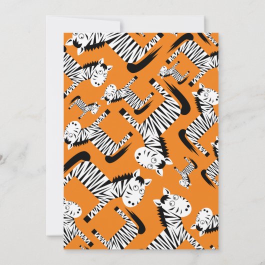 Invitations de fête d'anniversaire de Zebra Animal (Dos)