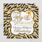 Invitations de fête d'anniversaire de zèbre de (Devant / Derrière)