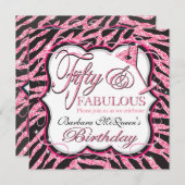 Invitations de fête d'anniversaire de zèbre de (Devant / Derrière)