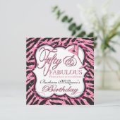 Invitations de fête d'anniversaire de zèbre de (Debout devant)