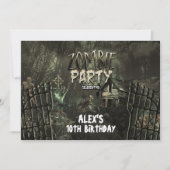 Invitations de fête d'anniversaire de Zombie Grave (Devant)