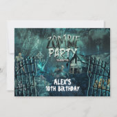 Invitations de fête d'anniversaire de Zombie Grave (Devant)