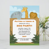 Invitations de fête d'anniversaire de zoo (Debout devant)