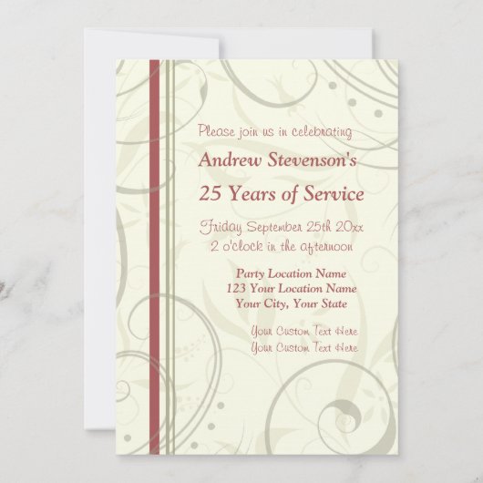 Invitations de fête d'anniversaire d'Ermployee (Dos)