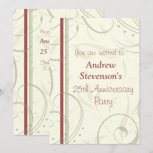 Invitations de fête d'anniversaire d'Ermployee (Devant / Derrière)