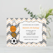 invitations de fête d'anniversaire des bals de spo (Debout devant)