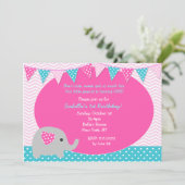 Invitations de fête d'anniversaire des éléphants (Debout devant)