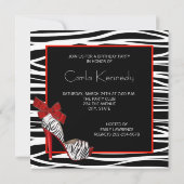 Invitations de Fête d'anniversaire des femmes Red  (Dos)