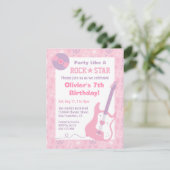 Invitations de fête d'anniversaire des filles rose (Debout devant)