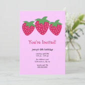 Invitations de fête d'anniversaire des fraises Hea (Debout devant)