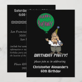 Invitations de fête d'anniversaire des hommes (Devant / Derrière)