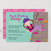 Invitations de fête d'anniversaire d'escalade de (Devant / Derrière)