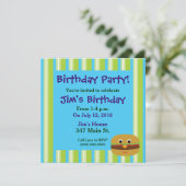 Invitations de fête d'anniversaire d'hamburger (Debout devant)