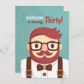 Invitations de fête d'anniversaire d'hommes de (Devant / Derrière)