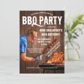 Invitations de fête d'anniversaire du barbecue | B (Debout devant)