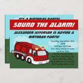 Invitations de fête d'anniversaire du camion d'inc (Devant / Derrière)