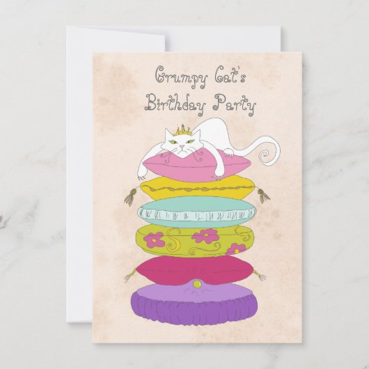 Invitations de fête d'anniversaire du chat (Devant)