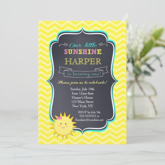 Invitations de fête d'anniversaire du dimanche (Debout devant)