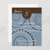 Invitations de fête d'anniversaire du garçon (Devant / Derrière)