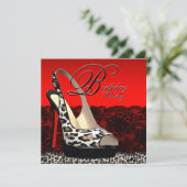 Invitations de fête d'anniversaire du léopard noir (Debout devant)