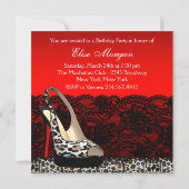 Invitations de fête d'anniversaire du léopard noir (Dos)