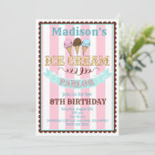 Invitations de fête d'anniversaire du Parlor de cr (Debout devant)